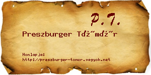 Preszburger Tömör névjegykártya